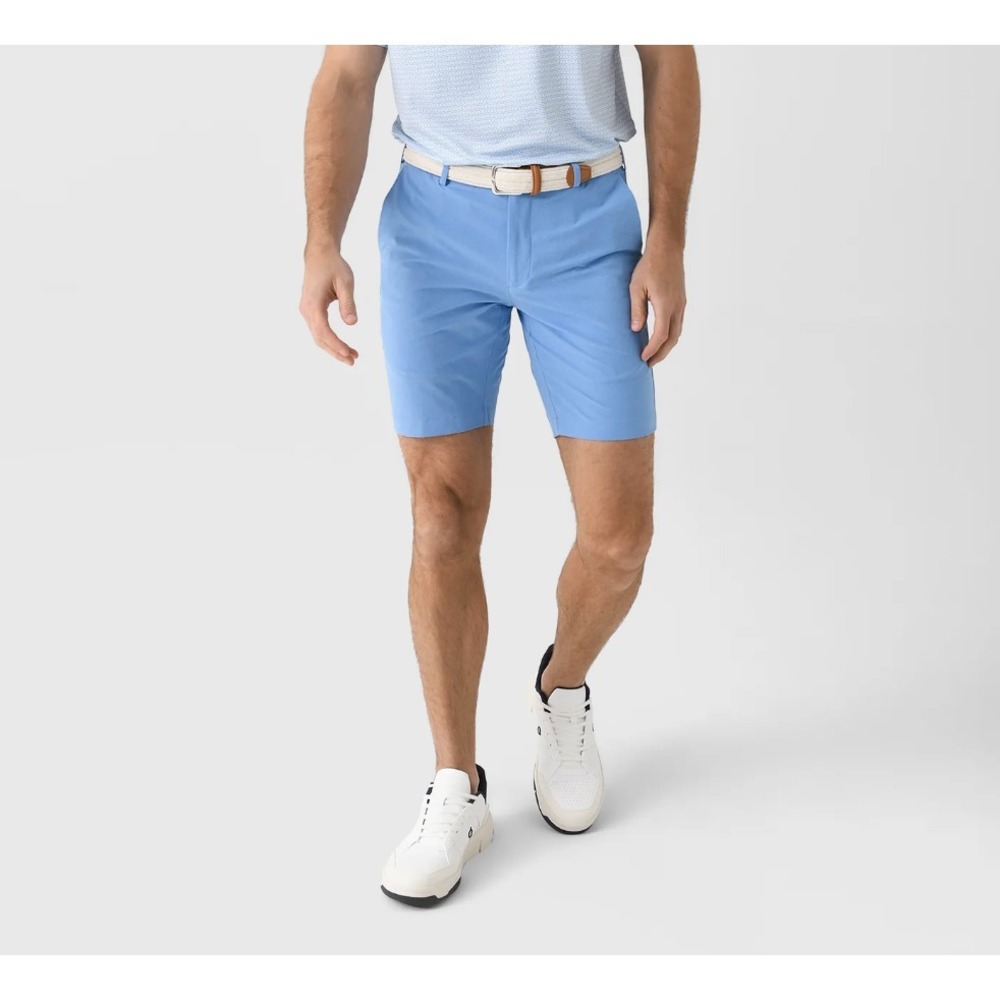 Peter Millar Surge Performance Shorts in Fountain Blue Men 35 Tailored Fit NWT
